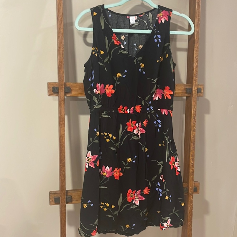 Woman’s Black Flower Dress